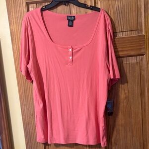 Rafaella Coral Scoop Neck Blouse